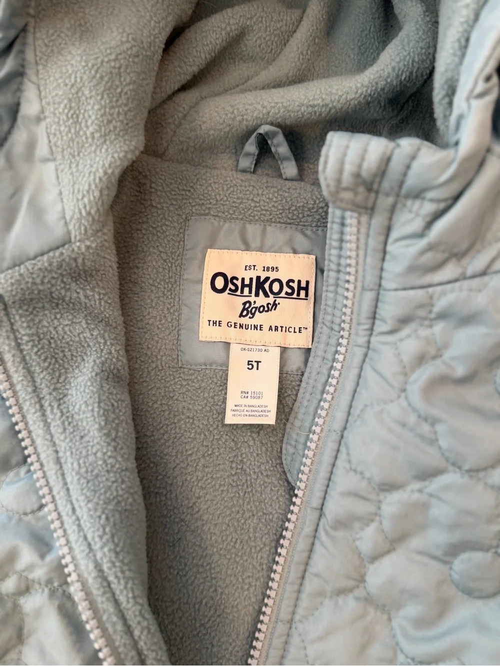 Osh Kosh B’gosh Girl’s Fleece Windbreaker Jacket Size 5T